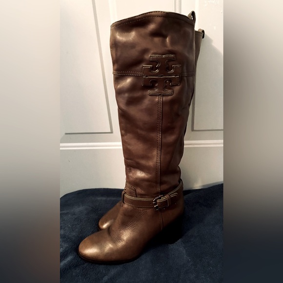 Tory Burch Patterson Leather Classic Riding Boot Sz 7.5 - Picture 1 of 5